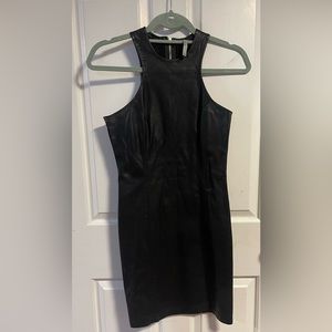 BB DAKOTA SIZE 2 BLACK LEATHER DRESS